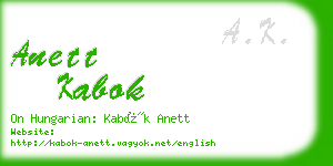 anett kabok business card